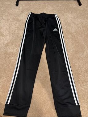 adidas Black Joggers with White Triple Stripe
